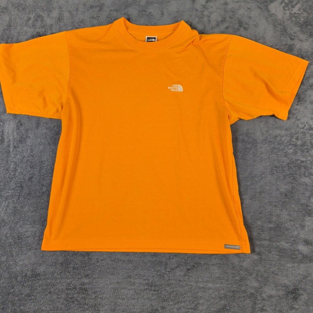 The North Face Mens Vapor Wick Orange Shirt Crew Neck Size Medium Activewear